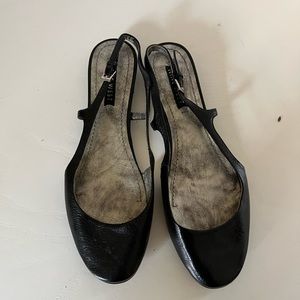 Nine West black sling-back flats size 8